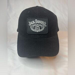 Jack Daniel’s Old No. 7 Brand Corduroy Hat Black Snap Back  Patch Baseball Cap